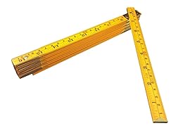 Binzer Folding Wooden Stick Ruler, Inch & Metric
