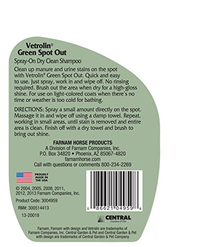 Farnam Green Spot Out Spray-On Dry Clean Shampoo, 16 fl. oz.