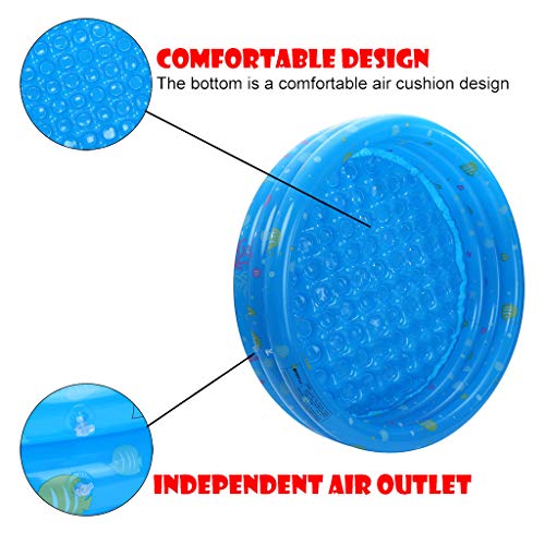 Kecar Inflatable Kiddie Pools Swimming Pool Float for Kids Baby Water Play Center Fun in Summer - Ship from USA Directly (Blue, 39.4×15.7")