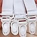 TINKSKY 4pcs Bed Sheet Grippers Garter Fastener Straps Elastic White