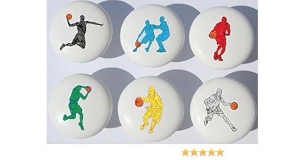 Nursery Hozyi Set Of 6 Football Soccer Cabinet Drawer Door Knobs