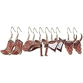 A-yeite 5 Pairs Western Cowboy Cowgirl Drop Dangle Earrings Enamel Boot Hat Charm Rodeo Earrings Set Country Concert Party Outfits Jewelry for Women