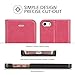 iPhone SE Case, iPhone 5s Case, TUCCH Wallet Cases for iPhone SE/iPhone 5s / iPhone 5, Flip Leather Slim Folio Book Cover with Credit Card Slots, Cash Clip, Stand Holder, Magnetic Closure, Hot Pink