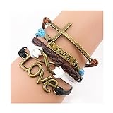 Doinshop New Useful Cute Nice Fashion Infinity Pearl PU Leather Alloy Charm Bracelet