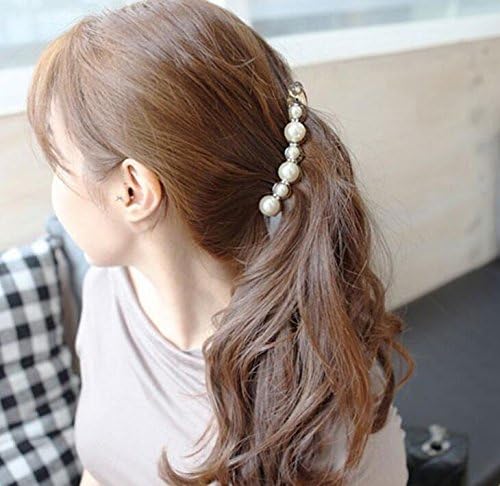 EXOH Women Fashion Simulated Pearls Hairpins Hair Jewelry Banana Clips Headwear