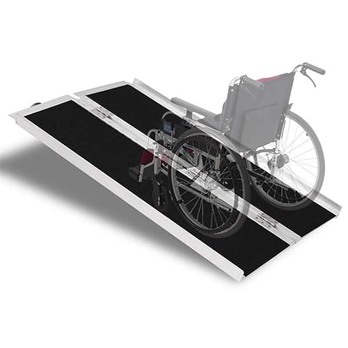 Goujxcy Aluminum Wheelchair Ramp, Lightweight Folding Portable Loading