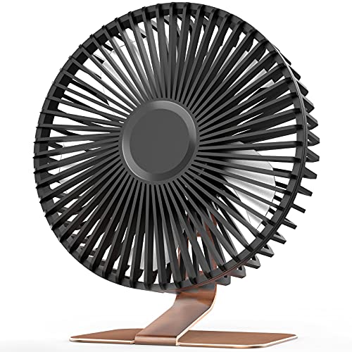 XASLA 6'' USB Desk Fan, 4 Speeds Small Desk Fan, Ultra Quiet Electric Plug In, 90° Adjustment, Strong Wind, USB Powered, Portable Desktop Table Fan for Home Office