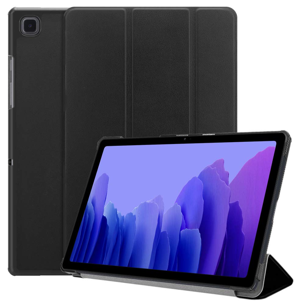 iCatchy For Samsung Galaxy Tab A7 Case, Ultra Thin with Stand Function Slim Leather Smart Protective Cover compatible with Samsung Galaxy Tab A7 (10.4'') 2020 Tablet Case (Black)