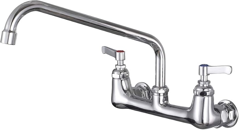 Imlezon Commercial Sink Faucet Wall Mount Kitchen Faucet 8 Inch