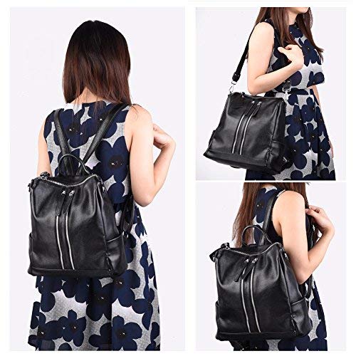 VBIGER Zaino Nero e Borse a Tracolla per Donna in Pelle con Grande Capacità