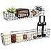MyGift®, Set of 2 Brown Country Rustic Wall Mounted Openwork Metal Wire Storage Basket Shelves/Display Racks