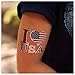 24 Patriotic Temporary Tattoos | 4th of July Party Supplies | USA Party Favors and Fourth of July Party Decorations | Metallic American Flag Red White and Blue Fake Tattoos | By John & Judy