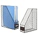 Set of 2 Rustic Brown Metal Chicken Wire Document Magazine Organizer Rack with Label Holder