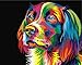 BOSHUN Paint by Numbers Kits with Brushes and Acrylic Pigment DIY Canvas Painting for Adults Beginner- Colorful Dog 16 x 20 inch(Without Frame)