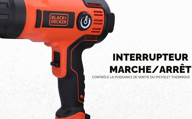 KX2200K-QS Décapeur Thermique Filaire - 360 à 720 L D'air/min - Fourni en Coffret avec 4 Buses, 1 Grattoir, 1 Poignée Grattoir et 2 Têtes de Grattoir 2200W, Orange