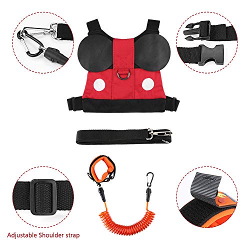 Atomcool Kid Safety Harness Leash, Baby Safety Harness + Anti Lost Wrist Link, Cute Toddler Anti Lost Safety Harnesses Leashes for 1-8 Years Boys and Girls - Thumbnail 5