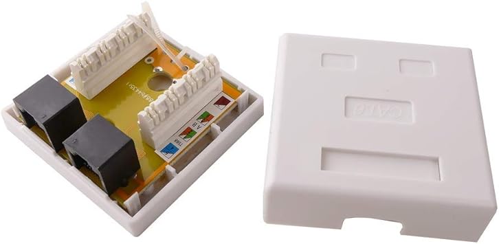 BeMatik - Caja de superficie de 2 RJ45 Cat.6 UTP: Amazon.es: Electrónica