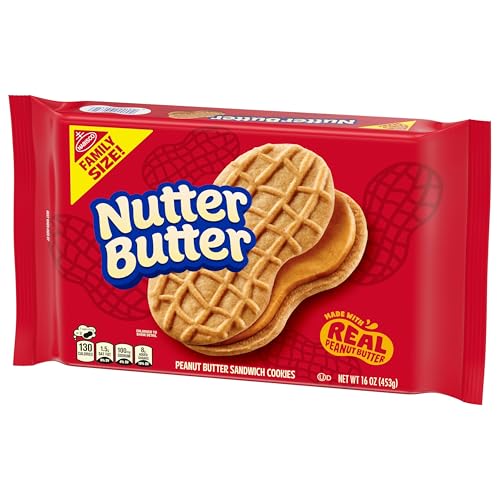 NUTTER BUTTER PEANUT BUTTER SANDWICH COOKIES, FAMILY SIZE, 16 OZ