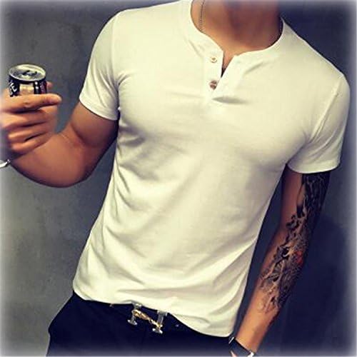 Jennifer Warren Men T-Shirt Solid Color Men Short Sleeve T shirt Fitness Clothes White USA S