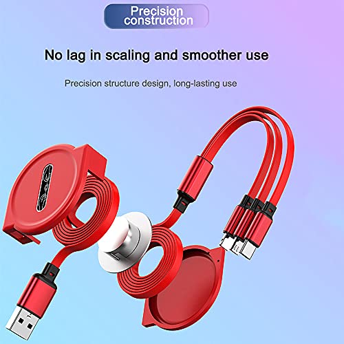Hasskii 3 in 1Retractable Charger Cable, Multifunctional USB Charging Cable, Universal Charger Cord Adapter with Phone/Type C/Micro USB Connector Compatible for Cell Phone Tablets and More（2 Pack）