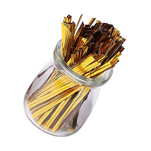 KF 800 Pack 4 Inch Plastic Twist Ties Twist Tie Cable Ties Cable Tie, Golden