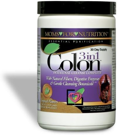 Natural 3-in-1 Tropical Flavor Colon Intestinal Cleanse Complete With Natural Fiber, Digestive Enzymes and Cleansing Botanicals