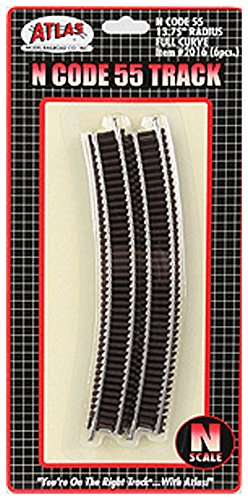 N Code 55 Nickel Silver 13.75" Radius Full Section Track (6) Atlas Trains