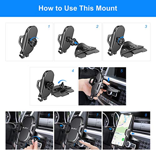 RAXFLY CD Slot Car Phone Mount Universal 360° Rotation CD Player Car