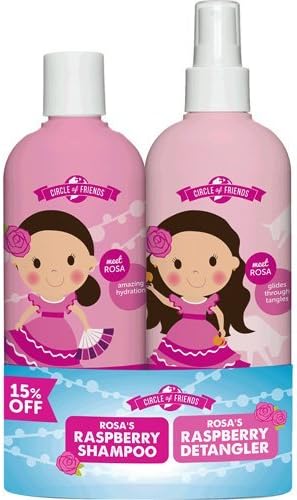 Circle of Friends Rosas Raspberry Shampoo + Detangler 10oz DUO