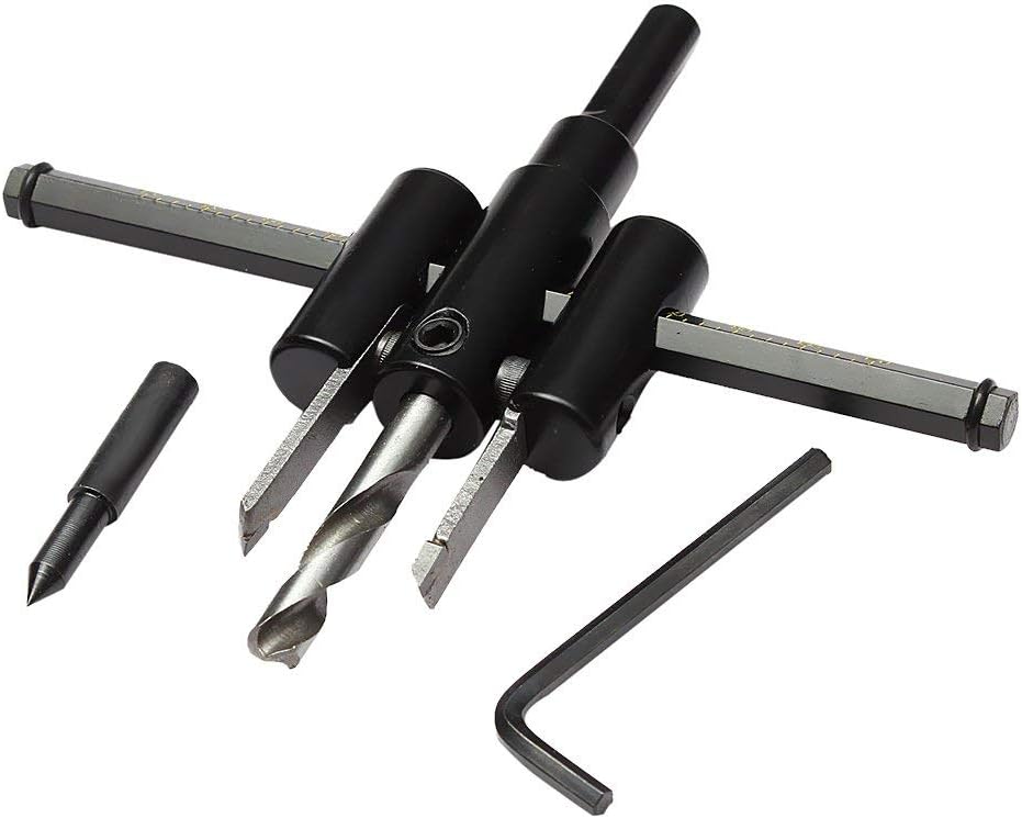 Rangwell CTE060 New Flexsteel Adjustable Circle Cutter Drill Bit Kit Metal Wood Twist Hole Diy Woodworking Tools 30-120mm