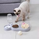 Speedy Panther 3-in-1 Cat Food and Water Bowl Set with Stand view 8