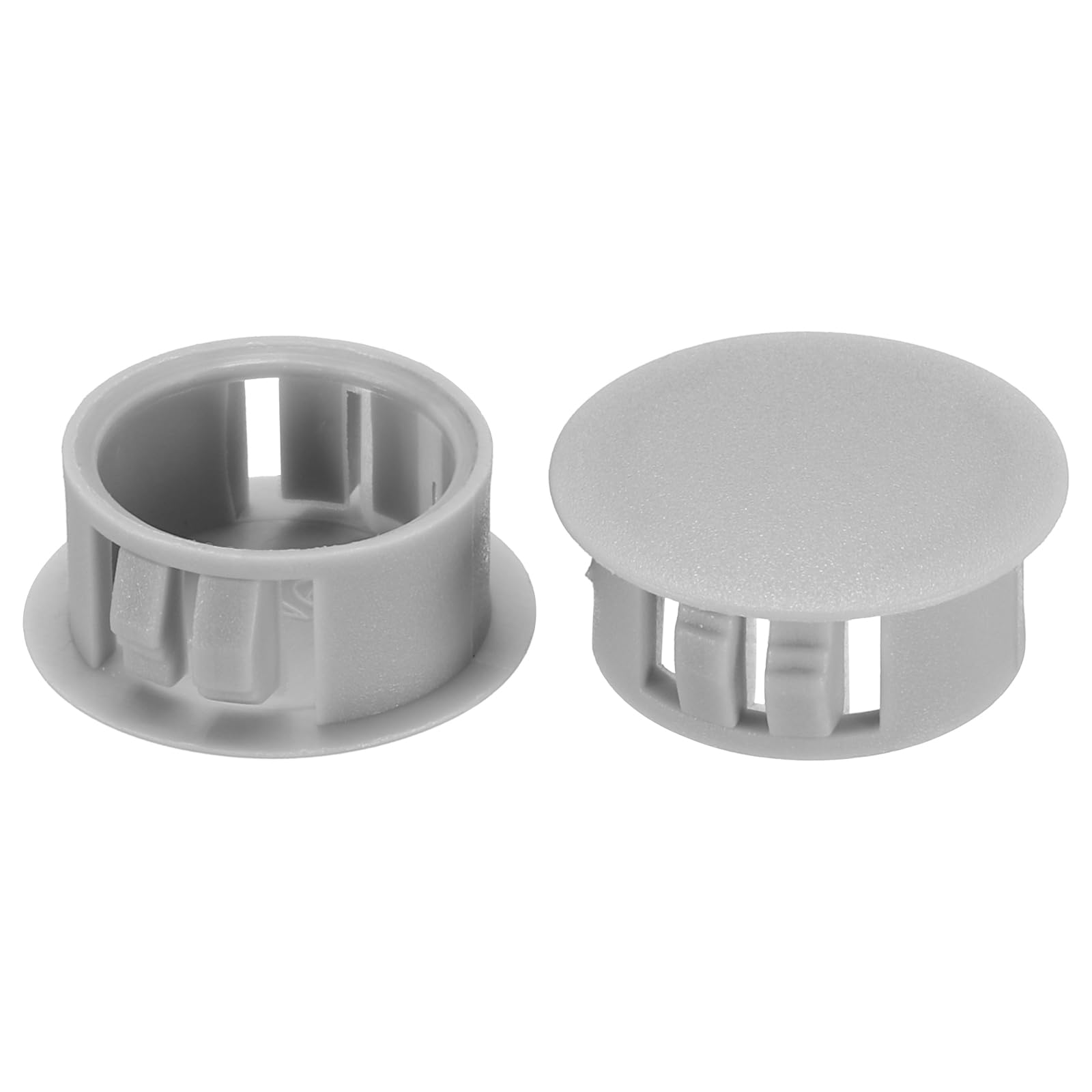PATIKIL Hole Plugs Plastic, 50 Pcs 19mm(3/4") Screw Bumper Hole Plug Flush Snap Type Round Hole Cover Caps for Round Holes Cabinet Furniture Kitchen, Grey