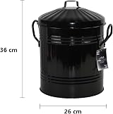 Unibos Small 13 Litre Round Black Galvanised Steel Dustbin with Lid view 4