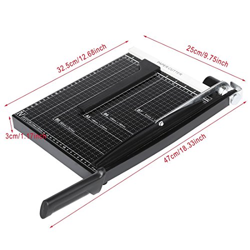 Jaketen A4 12" 12 Sheet Capacity Professional Paper Cutter Guillotine, Paper Trimmer Machine Office Home Paper Desk Tops Paper Cutter (A4 / 12", Black)