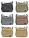 Fabuxry Light Weight Canvas Shoulder Bag for Women Messenger Handbags Cross Body Multi Zipper Pockets Bag (Grey)