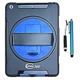Cellular360 Drop Proof Case for iPad 6th Gen, iPad 5th Gen, iPad 9.7 (iPad 6 & iPad 5), Handy Case with a 360 Degree Rotatable Kickstand and Handle (Black and Blue)