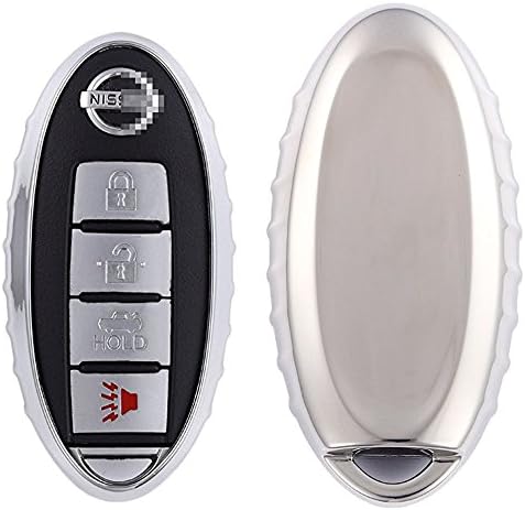 QIAOBA TPU Fall Car Key Soft Plating Protective Shell Case Cover For Nissan (Silver)