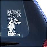 English Border Collie Clear Vinyl Decal Sticker for Window, Scottish Sheep Dog Sign Art Print