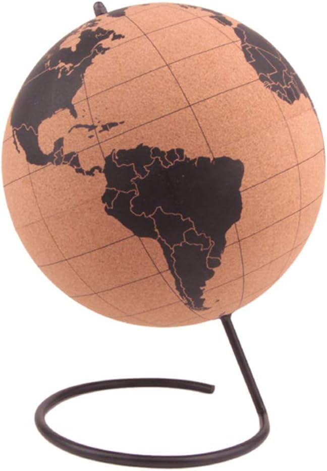 Cork Wood Rotating Globe Maps Home Office Decoration World Map Geography Map Globes Educational Globe