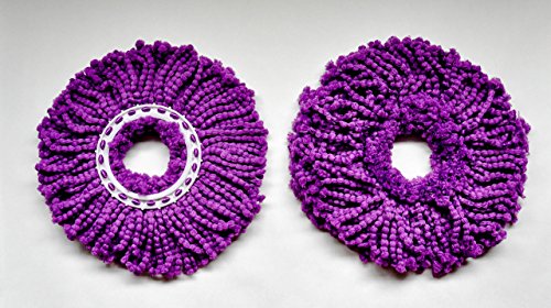Spin Mop Replacement Head Microfiber Refill for Hurricane Magic 360 Deluxe / MopRite 2 Pack (Purple)