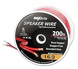 High Performance 16 Gauge Speaker Wire, Oxygen Free Pure Copper - UL Listed Class 2 (200 Feet Spool)