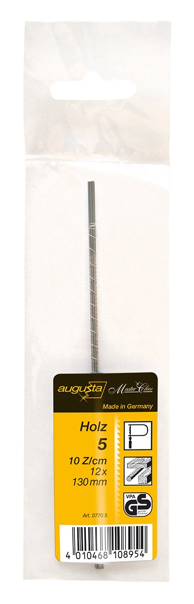 Augusta Fret Saw Blades-Set of 12, 130 MM Wood No. 5 Medium I 0770 AMA 5