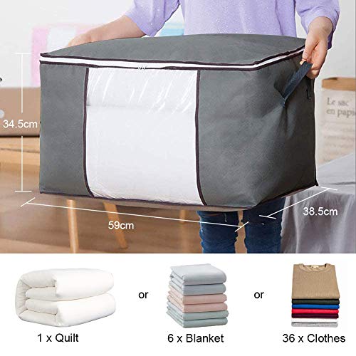 4 Scatole Porta Abiti In Tessuto Oxford – 60x43x35 Cm – Impermeabili E Antibatteriche – Manico Rinforzato