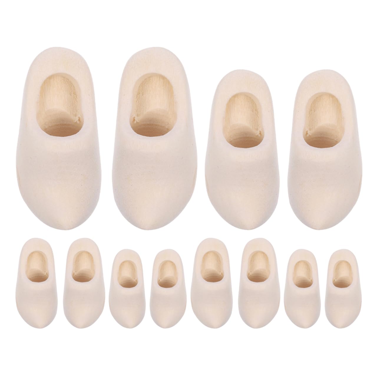 Besportble 6 Pairs Miniature Wooden Shoes Mini Dutch Clogs for Dollhouse Accessories Diy Craft Painting Tiny Doll Shoes for Miniature Dollhouse Decor and Creative Projects