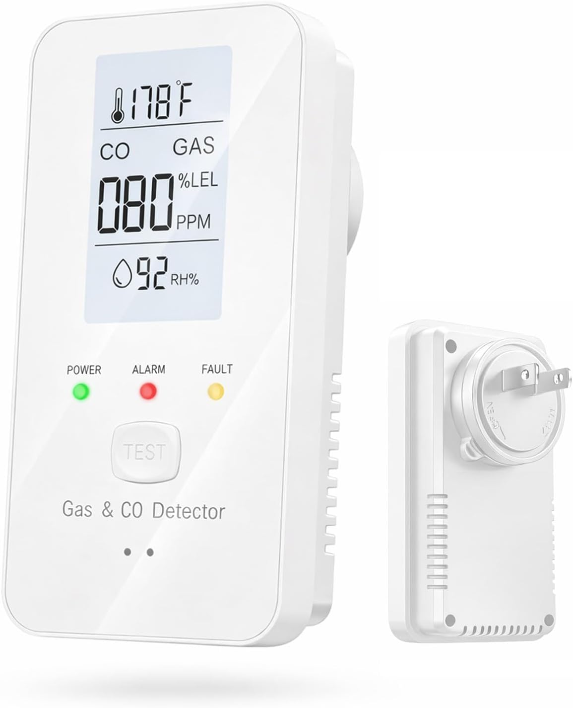 Steadfast Haven 4-in-1 Detector with HD Screen, Home, Apartment, Hotel, Camping RV (White)