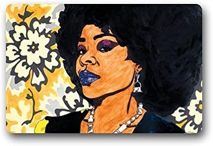 Our Iris Door Mat Artistic Designer from Mr Kill Designs Stylish, Decorative, Unique, Cool, Fun, Funky Bathroom - African Women Dam Images Art 23.6(L) x 15.7(W)