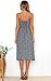 Angashion Women's Dresses-Summer Floral Bohemian Spaghetti Strap Button Down Swing Midi Dress With Pockets, Navy Blue 1, Small
