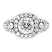 Metal Factory Sterling Silver 925 Round Brilliant CZ Cubic Zirconia Halo Engagement Ring