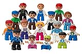 Play Build Community Figures Set – 16 Pieces – Bulk Starter Kit Includes Police Man, Farmer, Fire Fighter, Conductor, Mom, Dad, Grandpa, Kids & More – Compatible with LEGO DUPLO Building Blocks