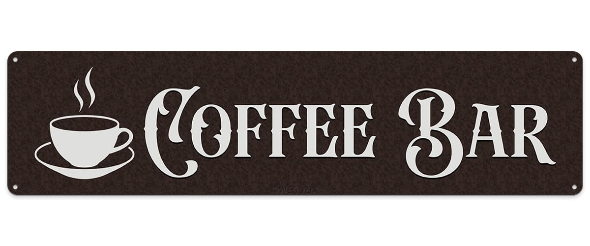 Photo 1 of Coffee Bar Metal Signs Wall Decor Home Bar Pantry Accessories Hanging Coffee Sign for Cafe Farmhouse Kitchen Wall Decorations 16x4 Inches
